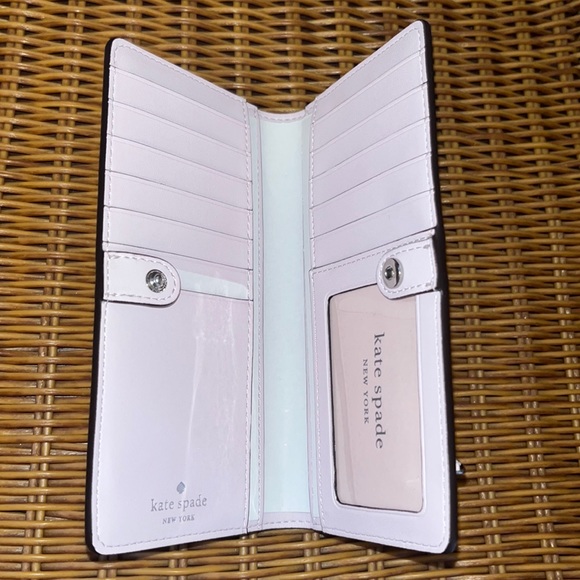 ♠️kate spade Dana Large Slim Bifold Wallet Floral Pansy - Picture 12 of 16